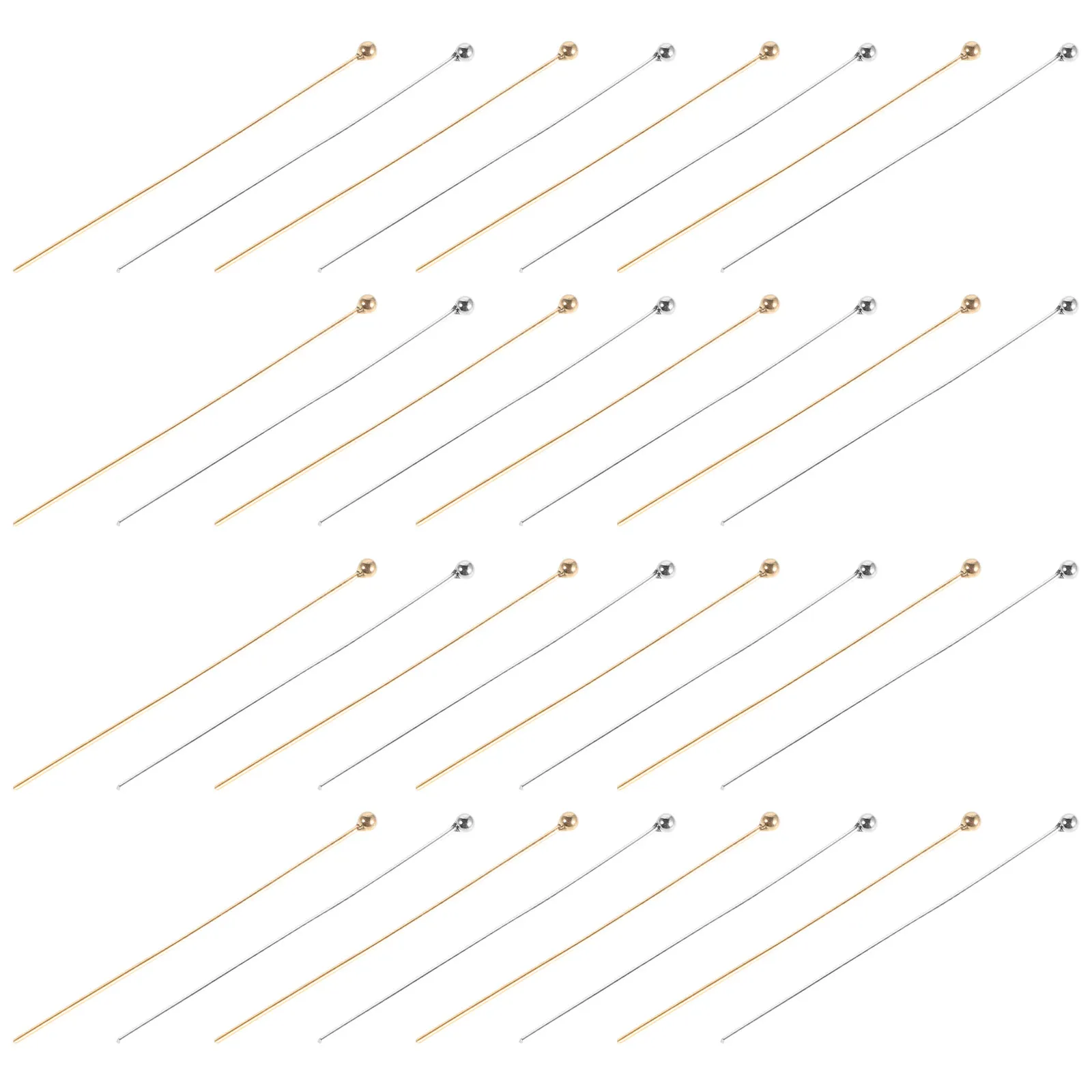 

100pcs Beading Pins Stainless Steel Ball Head Jewelry Making Accessories For Diy Earrings Necklaces Bracelets Straight Metal