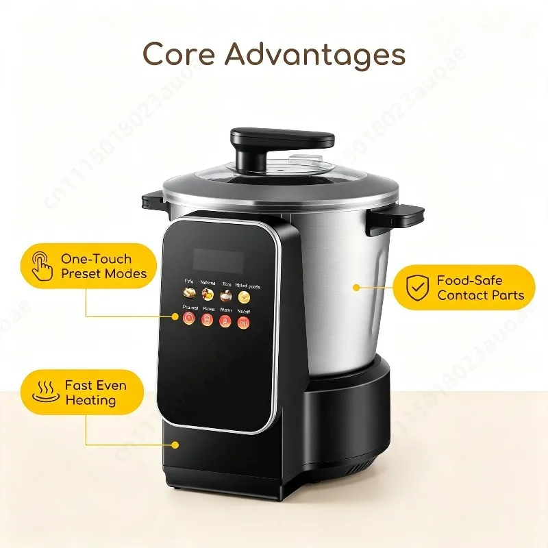 Fully Automatic 8L Fufu Machine Timing Heating Multi Purpose Yam Cassava Food Grinder For Household Food Processing