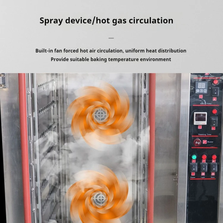 Oven Roti Prancis Baru yang Dikustomisasi dengan Semprotan Uap dan Siklus Udara Panas untuk Pabrik Roti