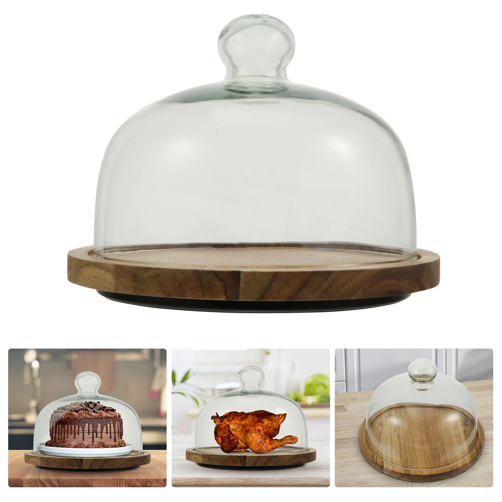 

Cake Pan Glass Cover Plate Hood Cupcake for Storage Dome Stand with Covers Pans