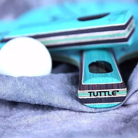 Professional TUTTLE Ping Pong Racket with Carbon Fiber Blade and Flared Handle