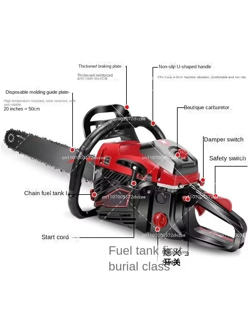 Professional Tree Cutting High Power Petrol Saw Handheld Chainsaw Cutting Wood Machine Gardening Tool 20 Inches