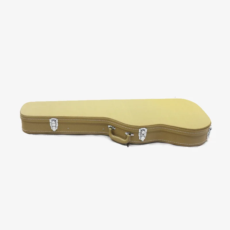 Protective Leather Electric Guitar Hard Case Velvet Lining Gold Hardware Handle Shoulder Strap For Stage Daily Practice