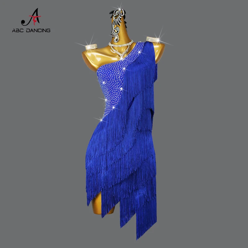 Female New Latin Dance Suit Stage Costume Women Ball Dress Dancewear Skirt Party Girl Outfit Fringe Line Clothes Samba Customize