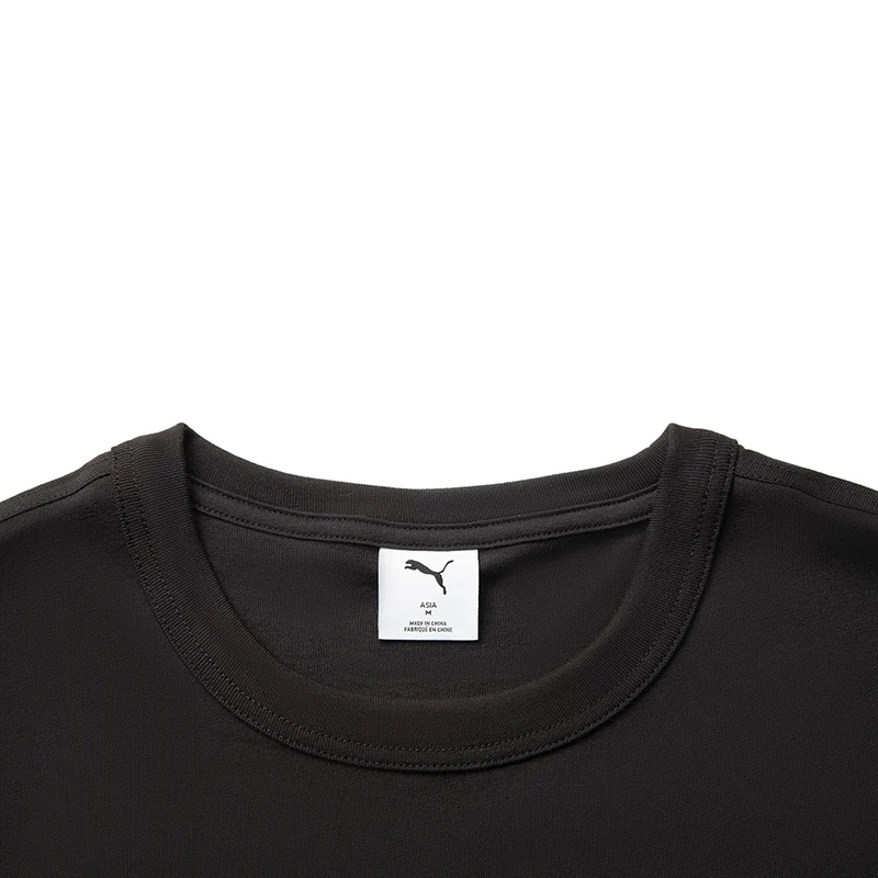 Puma Black Sports Casual Round Neck Short-Sleeved T-Shirt Black Men's and Women's Clothing 63313401