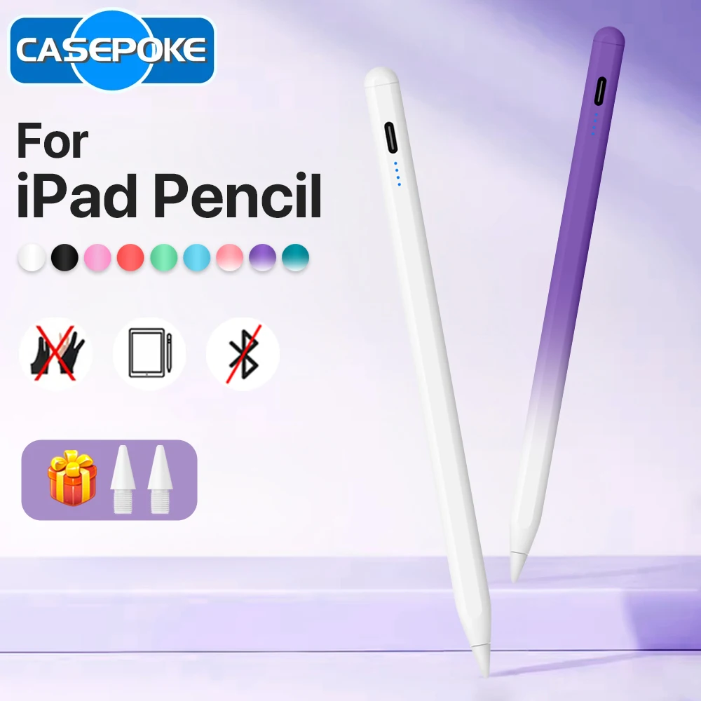 Active Stylus Pen for iPad with Palm Rejection & Tilt Function Rechargeable Digital Pencil for Apple iPad Pro Air Mini 2018-2025