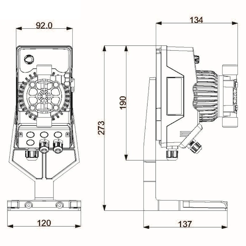 مضخة قياس كهرومغناطيسية، مضخة كهرومغناطيسية مضادة للتآكل، مضخة قياس جرعات التدفق الكبيرة #4