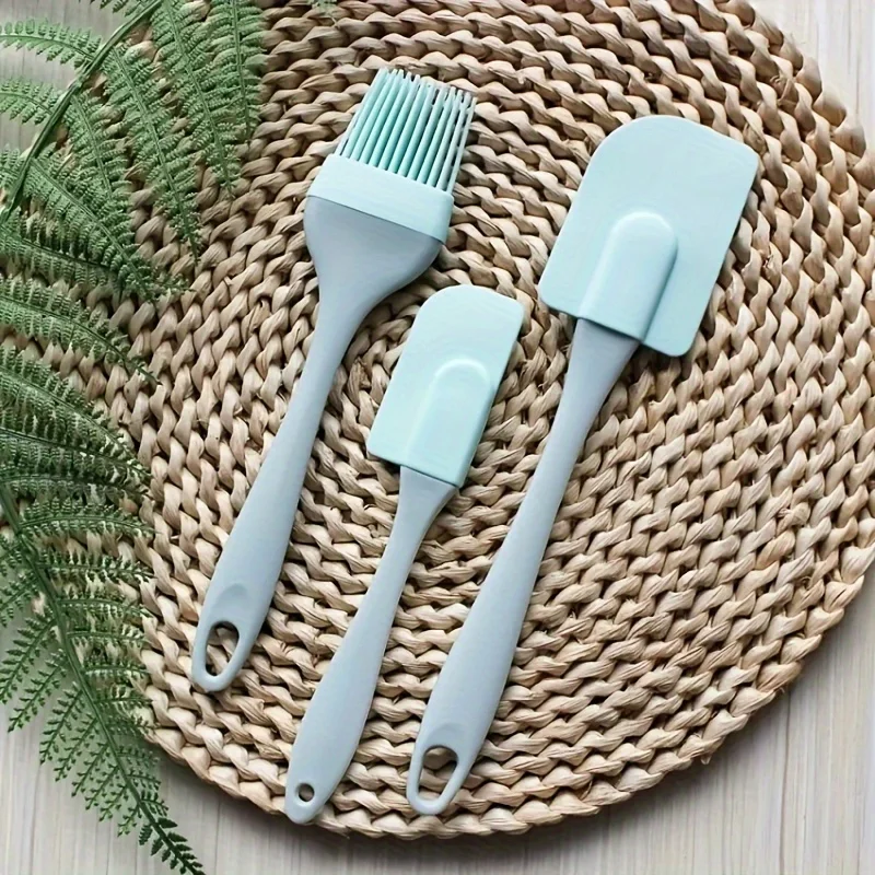 3PCS DIY Bread Cake Butter Spatula Cream Scraper Mixer Oil Brush Kitchen Baking Tool Silicone All-In-One Baking Kitchen Utensil