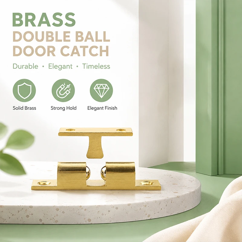 

1pcs Push-Open Brass Ball Catch Spring Loaded Touch Latch for Cabinet Cupboard Wardrobe Door Invisible Concealed Catch