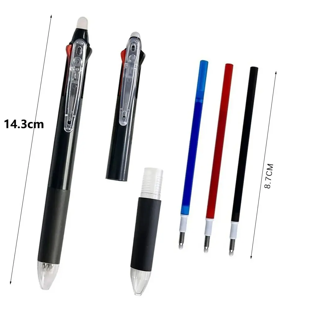 Creatieve 3 in 1 uitwisbare pen 0,5 mm 3 kleuren vullingen student pen wasbaar handvat kantoor school briefpapier veelkleurige pen