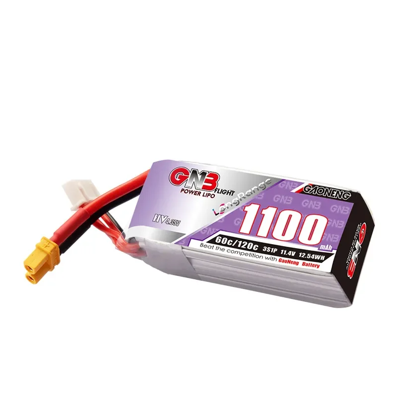 1100 GNB mAh 2S 7.6V 3S 11.4V 60C lekka długi na baterie żywotność LiHV bateria litowa, wtyczka XT30 XT60 do drona wyścigowego FPV