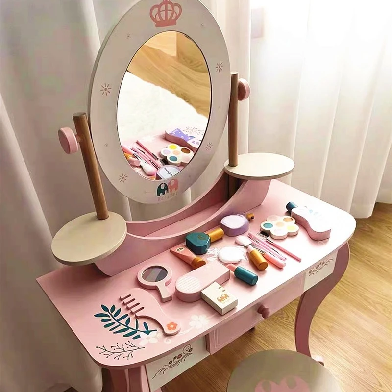 Baby Dresser Chair Beauty Set Little Girl Doll Simulation Dresser Toy Play House