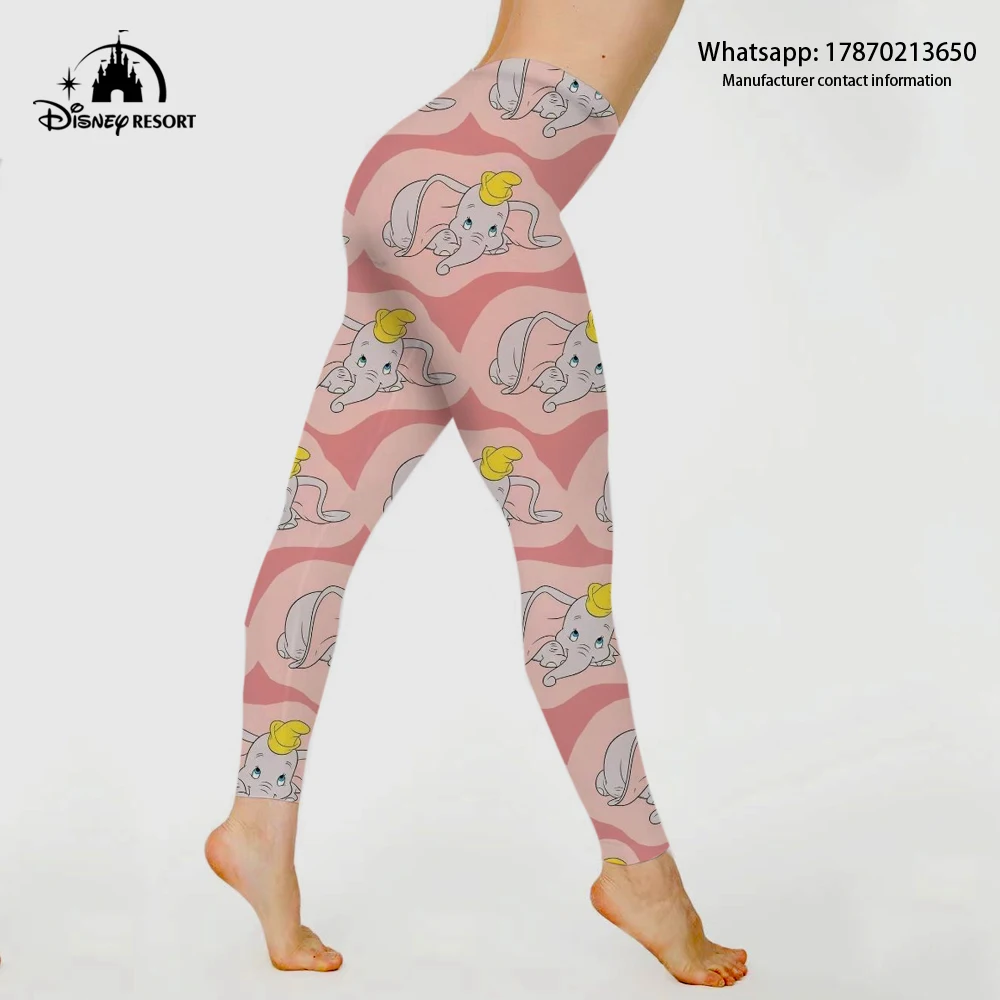 2022 Disney Seamless Knit Fitness Pants Women's High Waist Yoga Pants Hips Tight Peach Hips High Waist Nude Fitness Leggings