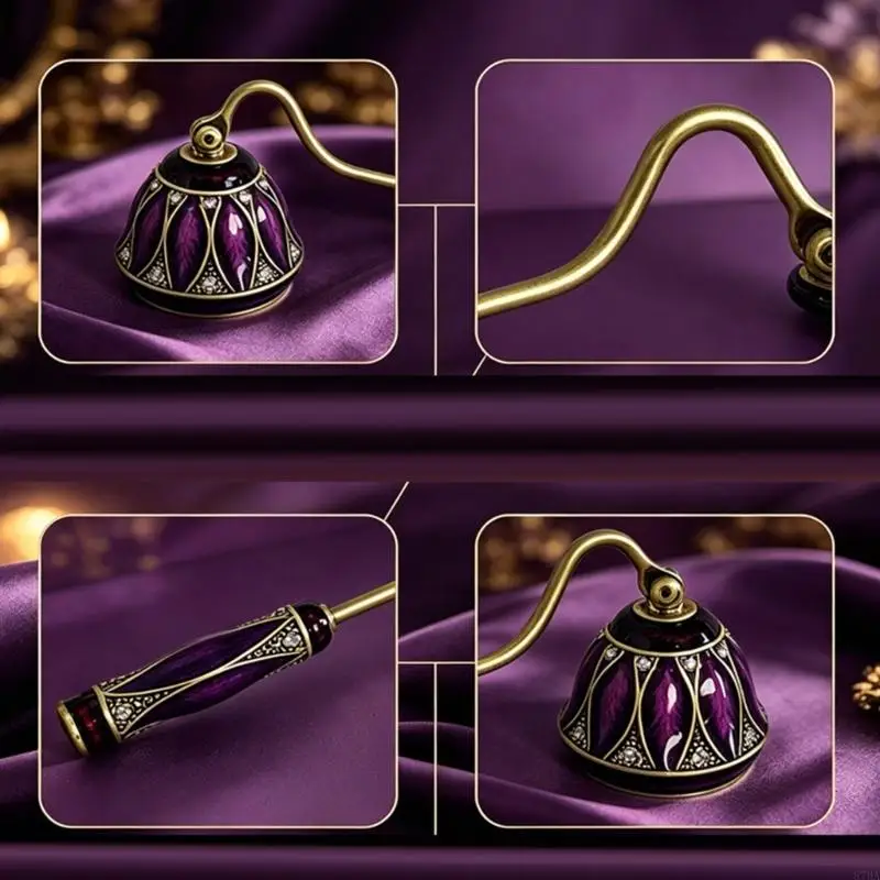 Decorative Snuffer with Contrasting Finishes, Extended Handle, and a Cover for Scented Care and Display Near 87HA