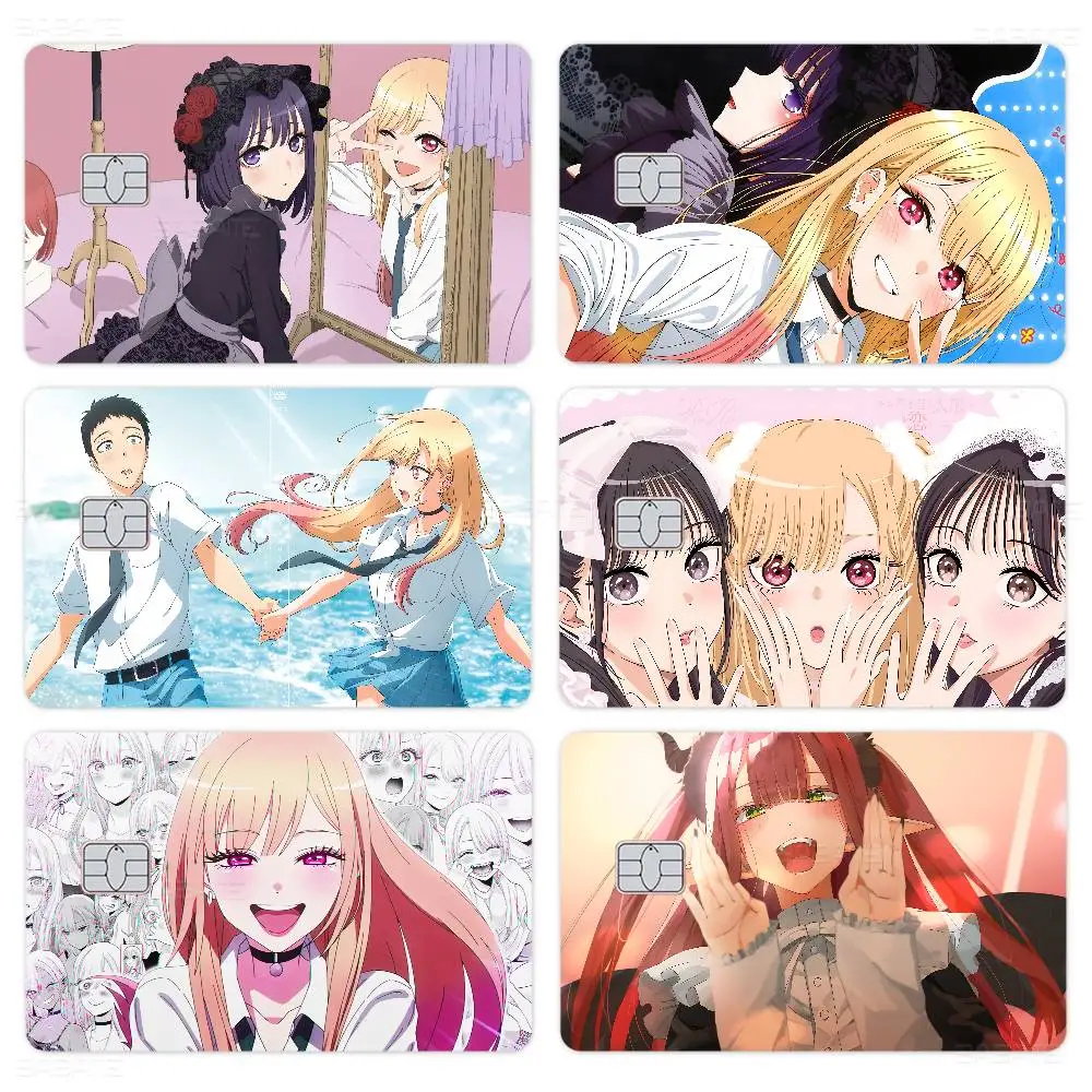 Romance Anime My Dress Up Darling Game Film Cover Sticker Case for Small Chip Credit Debit Card Front Side