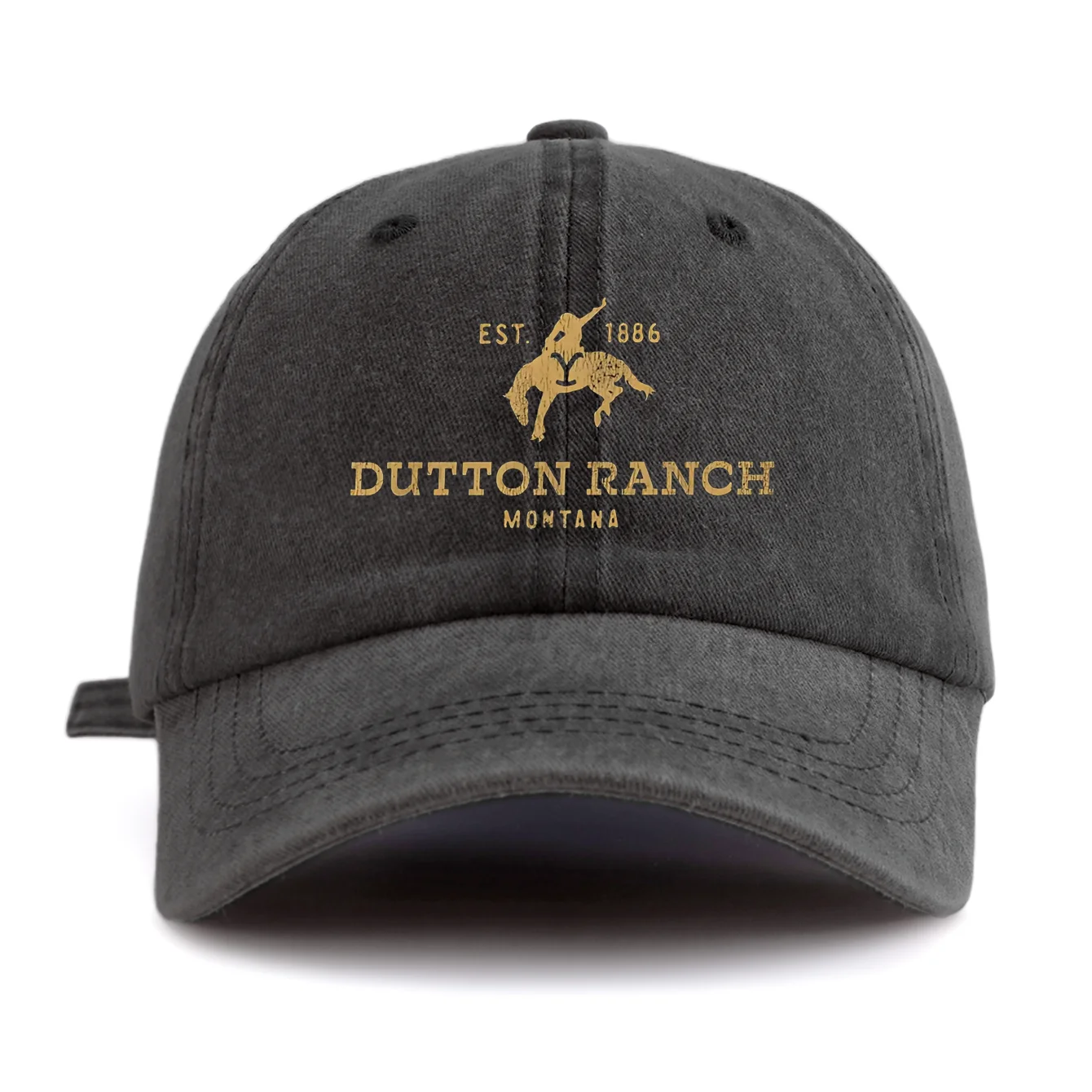 1pc Dutton Ranch Print Washed Baseball Cap for Adults, Minimalist Retro Style Casual Soft Adjustable Dad Hat, Perfect As Gift