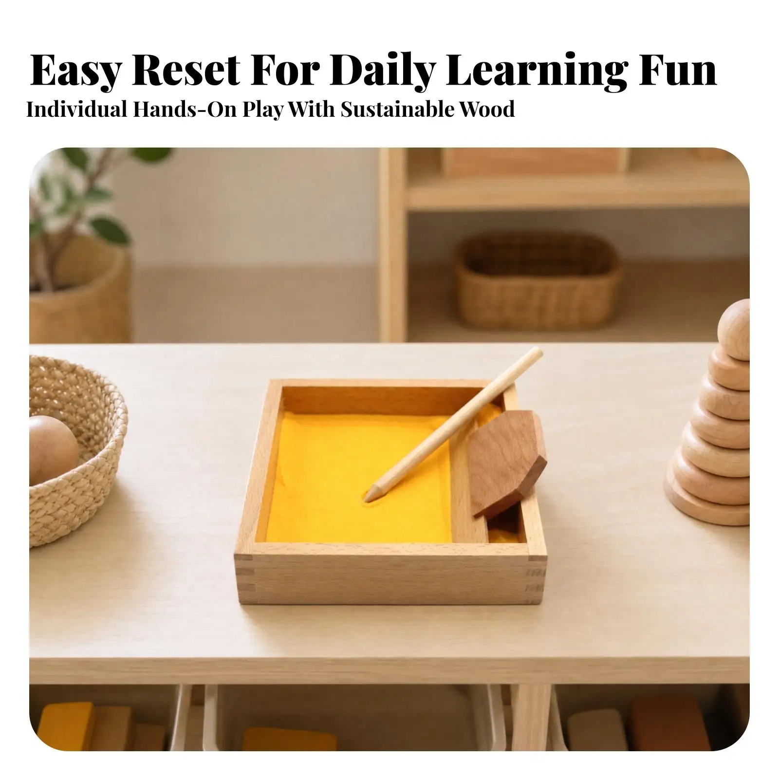 Hands-on Sand Tracing Box for Kids Preschool Writing Tool Educational Learning Toy with Carry Handle Design