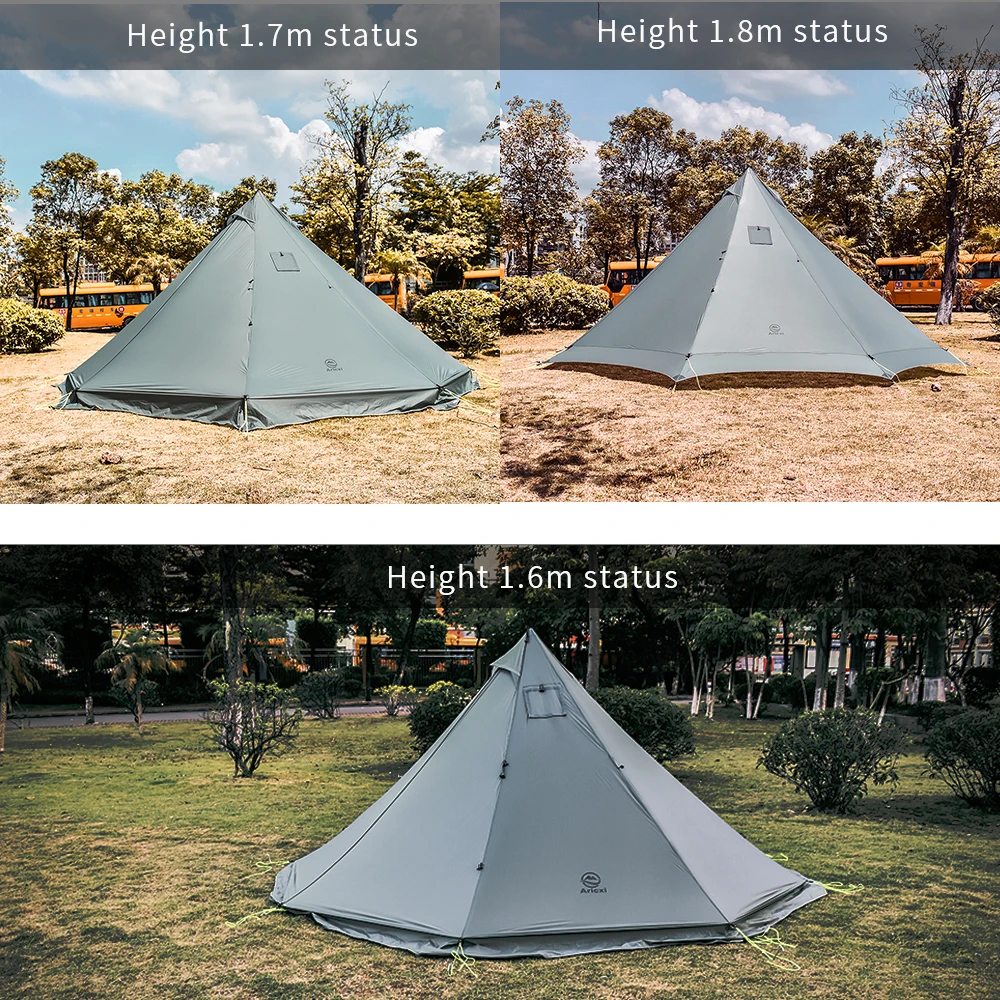 Imagem -02 - Aricxi-ultralight Outdoor Camping Teepee 20d Silnylon Pyramid Tent Tenda Grande Rodless Mochila Caminhadas Tendas 34 Pessoa r3