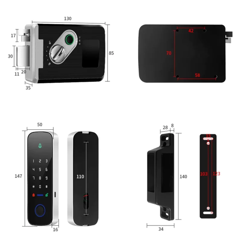 KOB Access Control Electronic Lock Set Card Swiping Fingerprint Door Locking System Integrated Electromechanical Plug-in Lock