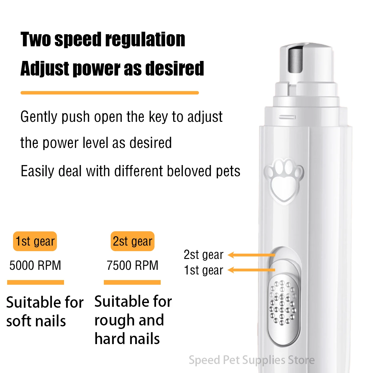 Электрическая шлифовальная машинка для стрижки ногтей для собак, USB перезаряжаемые триммеры для ногтей для домашних животных, безболезненные с полирувальным колесом для маленьких/больших домашних животных