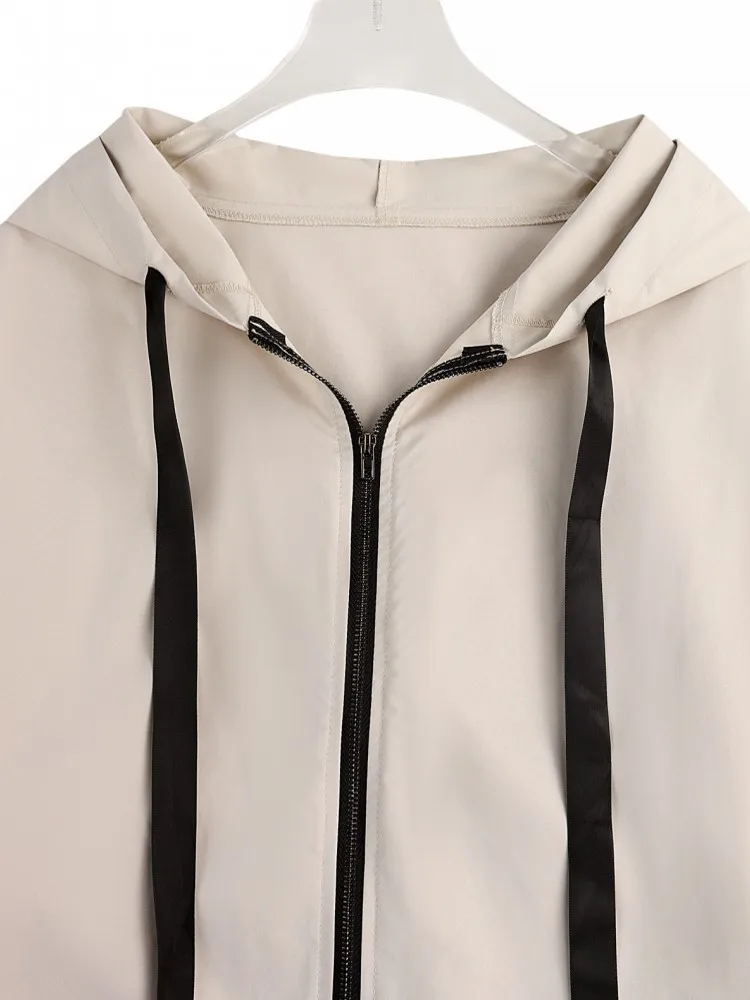 3XL 플러스 사이즈 캐주얼 여성 상의 오버코트 여성 재킷 가을 겨울 옷 긴 소매 지퍼 후드 청바지 빅 사이즈 4XL 코트