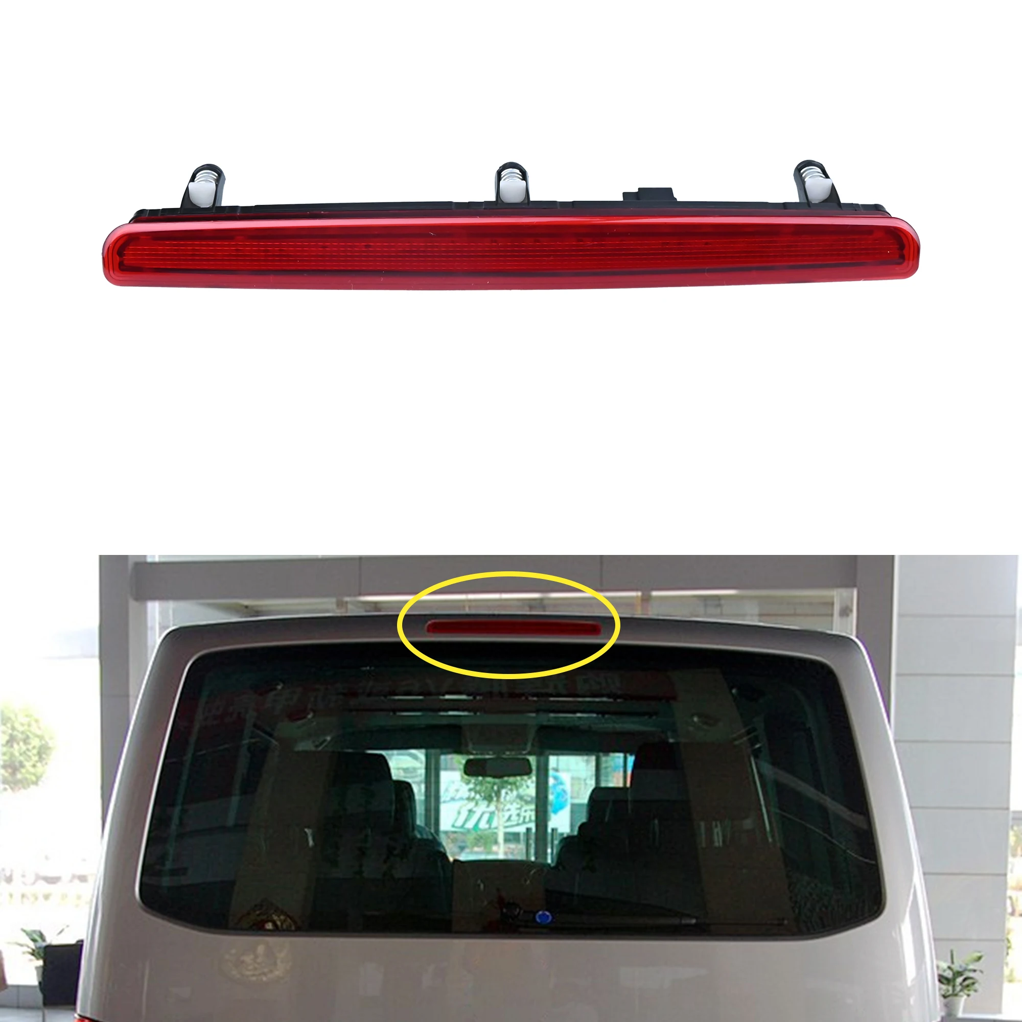 7E0945097A 1x Rear Lamp Red Lens 18 High Level Brake Stop Light For VW T5 TRANSPORTER / MULTIVAN / CARAVELLE 2003-2010