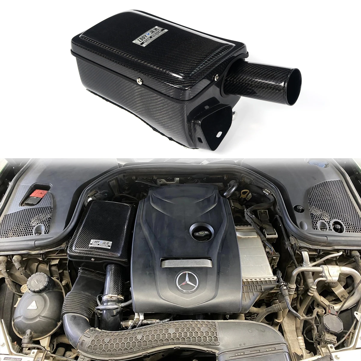 

EDDY Factory Sale Car Engine Air Intake Pipe Carbon Mushroom Head For Mercedes W213 E200 E300 Front Mount Cold Air Intake