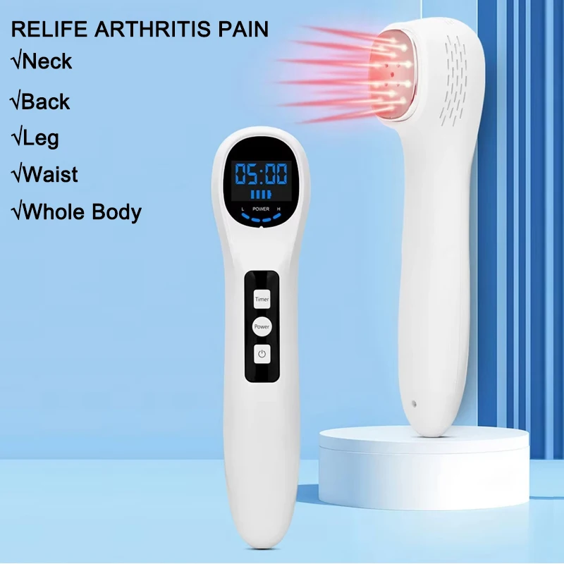 

650nmx12+808nmx5 Laser Infrared Red Light Therapy Device for Body Pain Relax Wound Healing Pet Dog Injuries Physiotherapy Tool