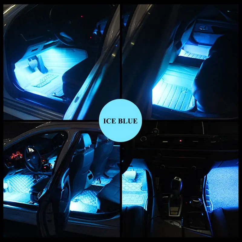 1set 9SMD Car Styling Foot Light Backlight Car Interior Decoration Light Blue with Cigarette Lighter12v Led view 6