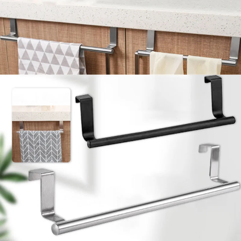 2 크기 수건 선반 부엌 캐비닛 도어 수건 선반 바 교수형 홀더 욕실 선반 랙 홈 주최자 긴 벽 후크