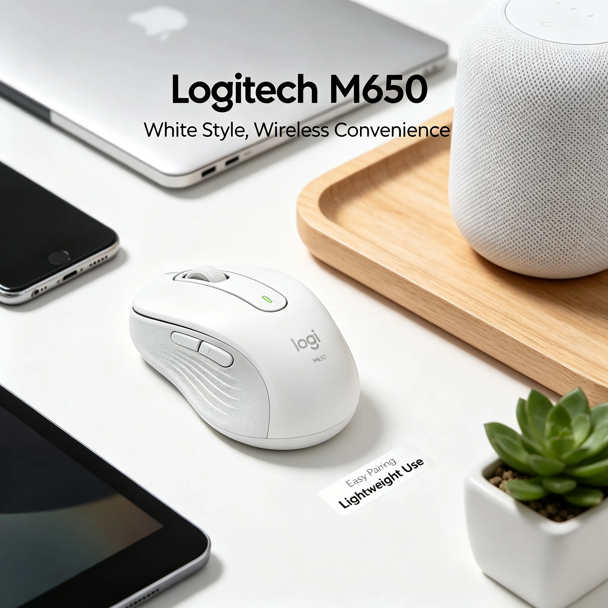 Logitech M650 Wireless Mice Silent Bluetooth Ergonomic Design Multi-system Compatible Desktop Notebook PC