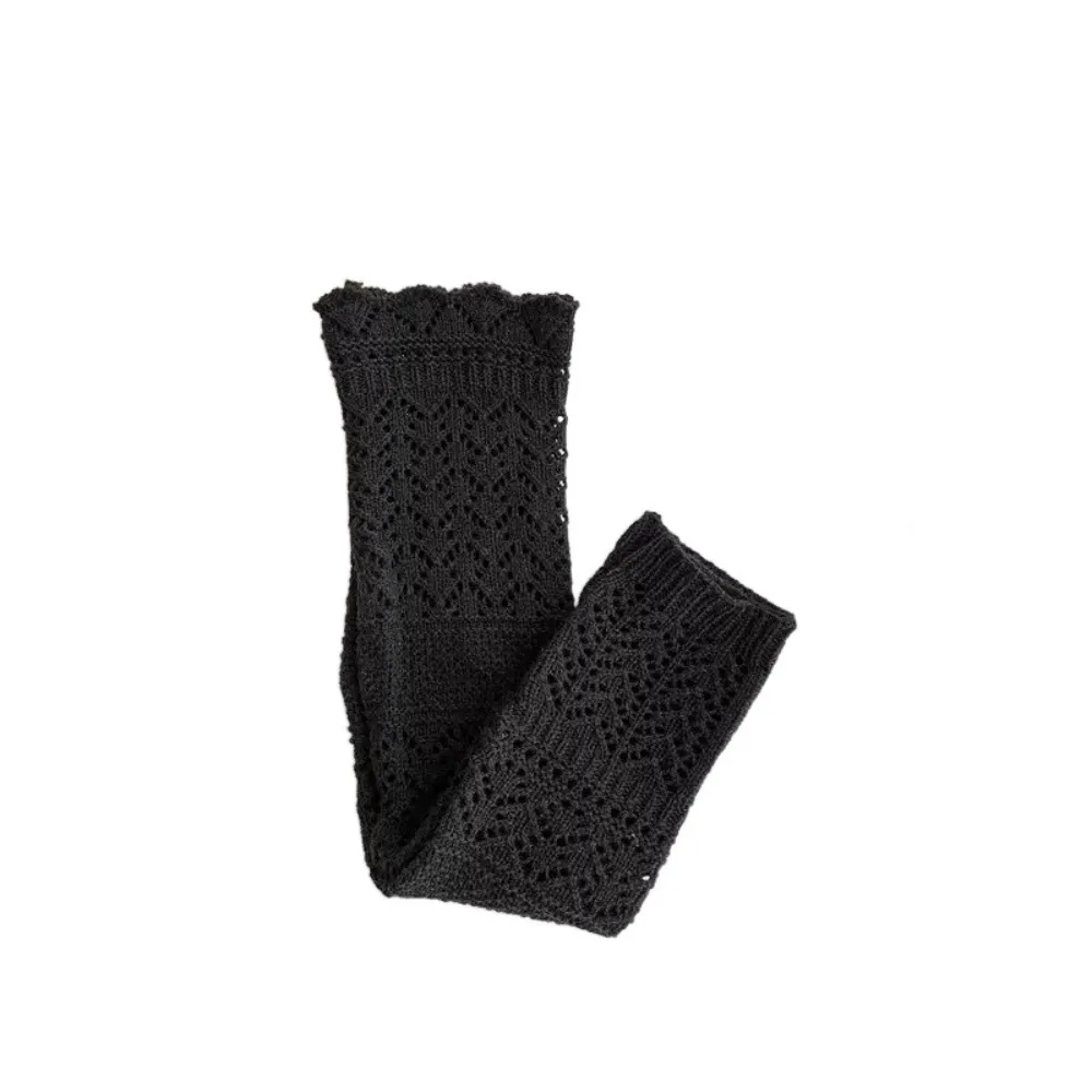 

Simple Y2k JK Calf Long Socks Lolita Leg Warmers Knit Knee High Socks Hollow Out Sweet Mid-tube Stocking Girls