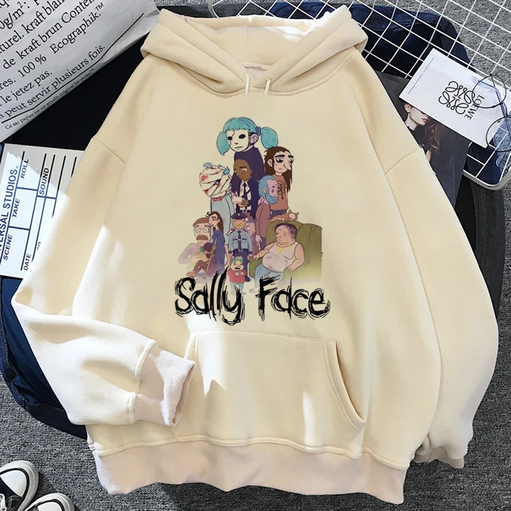 Sally Face-女性用フード付きシャツ、長袖トップス、カワイイパーカー、トラックスーツ、2023