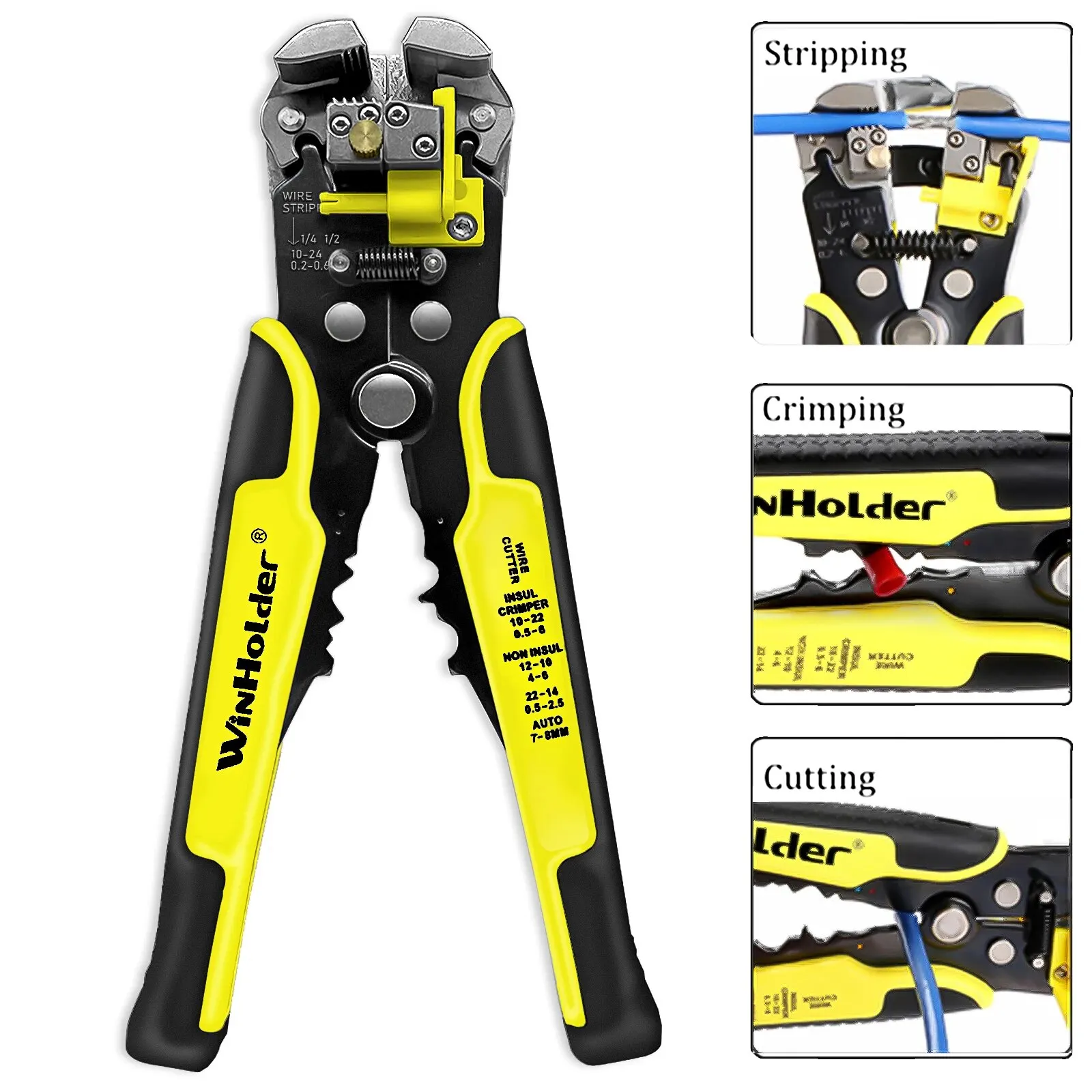 Eletricista profissional Fio Ferramenta Cabo Fio Stripper Cortador Crimper Automático Crimping Stripping Alicate