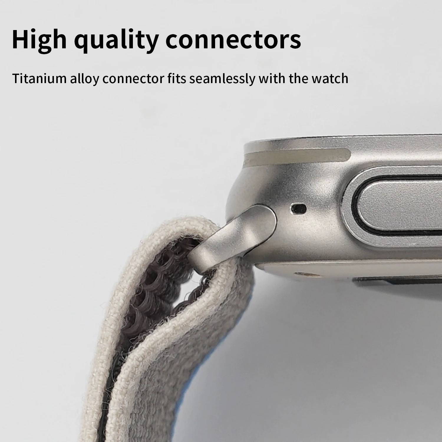 Jincor New High Quality Nylon Strap Trail Loop Natural Titanium Finish Strap For Apple Watch 10 Ultra2 9 8 Band Iwatch 46MM 49MM