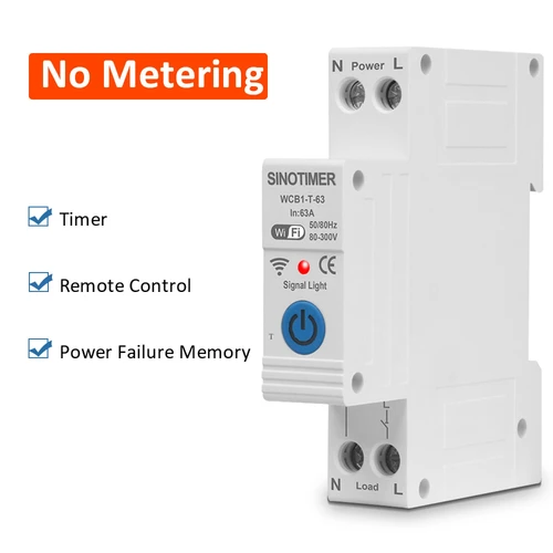 Imagen 2 del producto Disyuntor inteligente Tuya WiFi 1P + N 63A, relé de temporizador, medidor de energía kWh, Protector de voltaje de sobrecorriente, interruptor de Control remoto