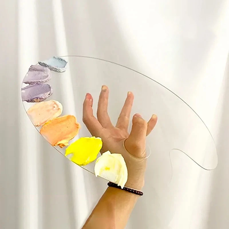 1 pz tavolozza trasparente tavolozza acrilica belle arti pittura a olio tavolozza guazzo pittura acrilica tavolozza