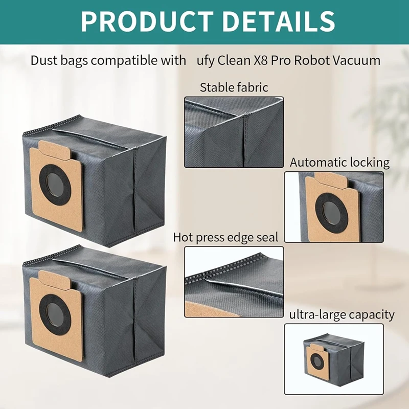 For Eufy X10 Pro Omni Robot Vacuums Cleaner Replacement Parts Dust Bag Washable Mop Cloth