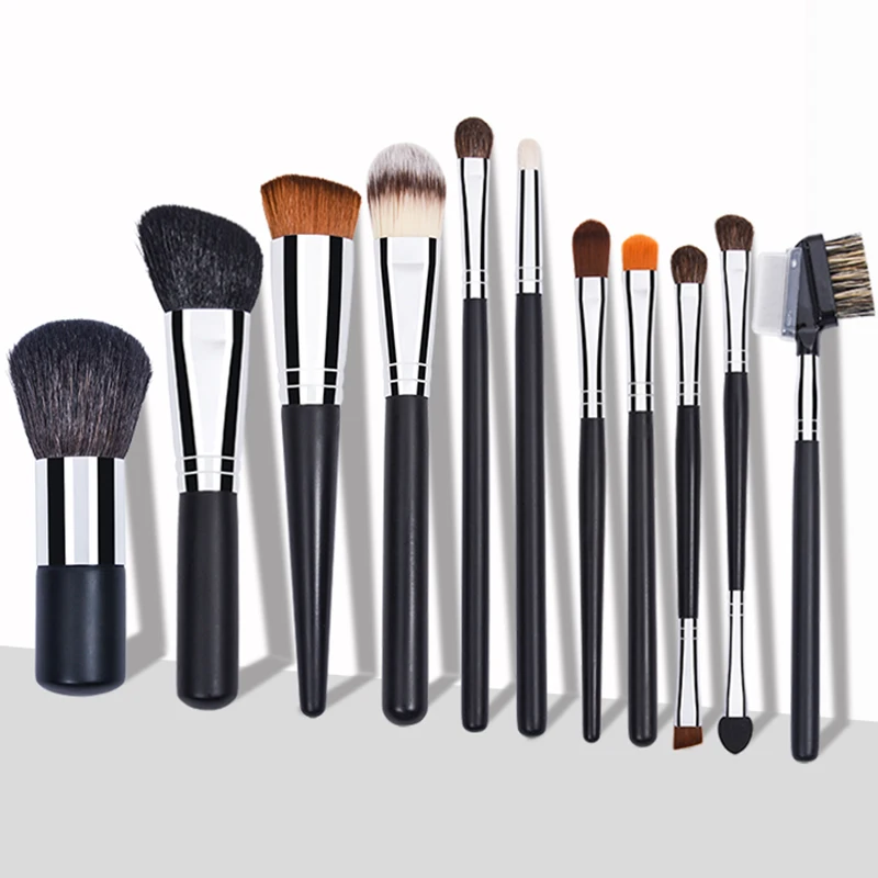 

Black Makeup Brushes Set Professional Natural Goat Hair Brush Foundation Powder Contour Eyeshadow Makeup Brushes