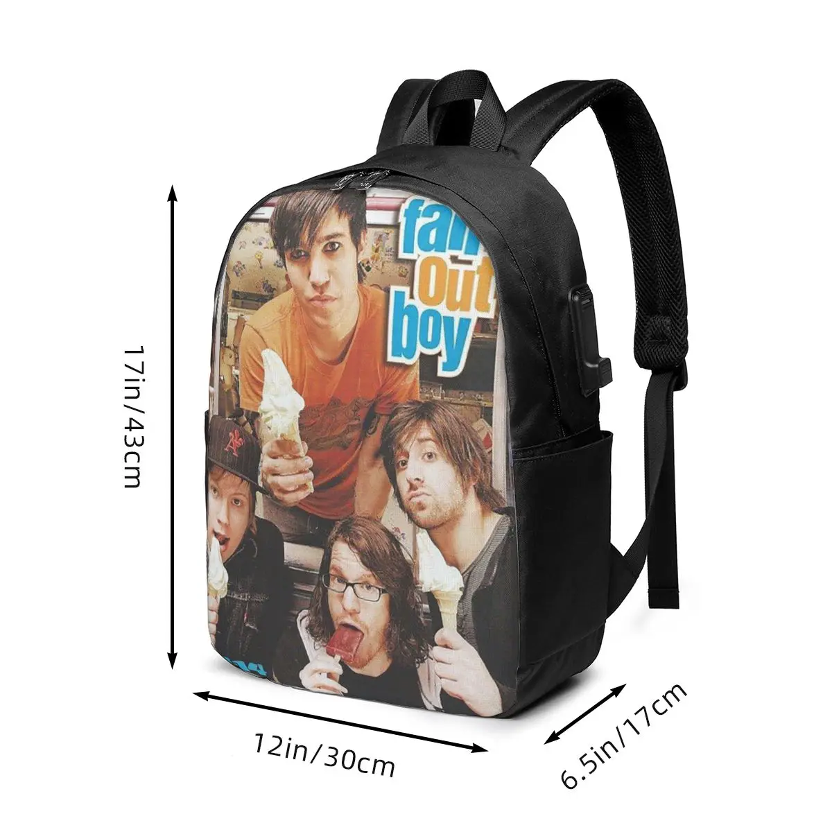 Fall Out Boy Backpack Travel Notebook Bag Computer College Student School Bag Laptop Shoulder Bags for Men Women view 5