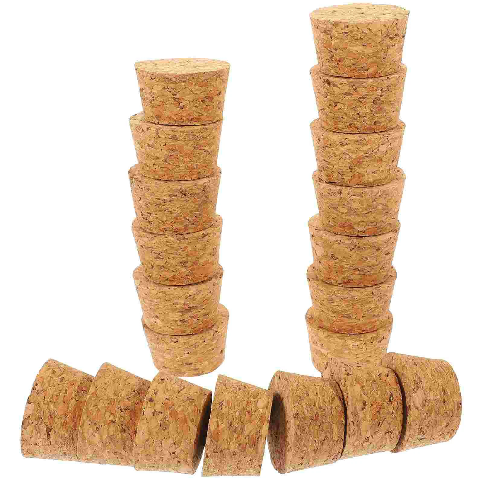 20 Pcs Glass Bottle Cork Beverages Caps for Crafts Stoppers Small Corks Wood Plugs Decanter Drinks