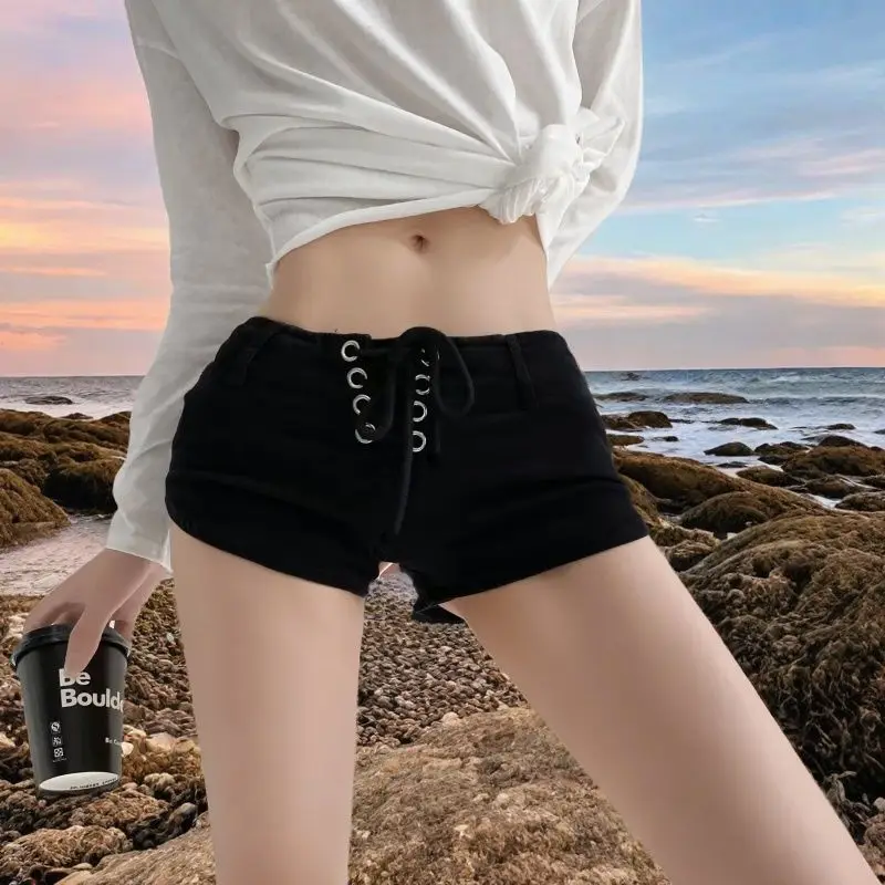 

Nightclub Strap Design Denim Shorts for Women
