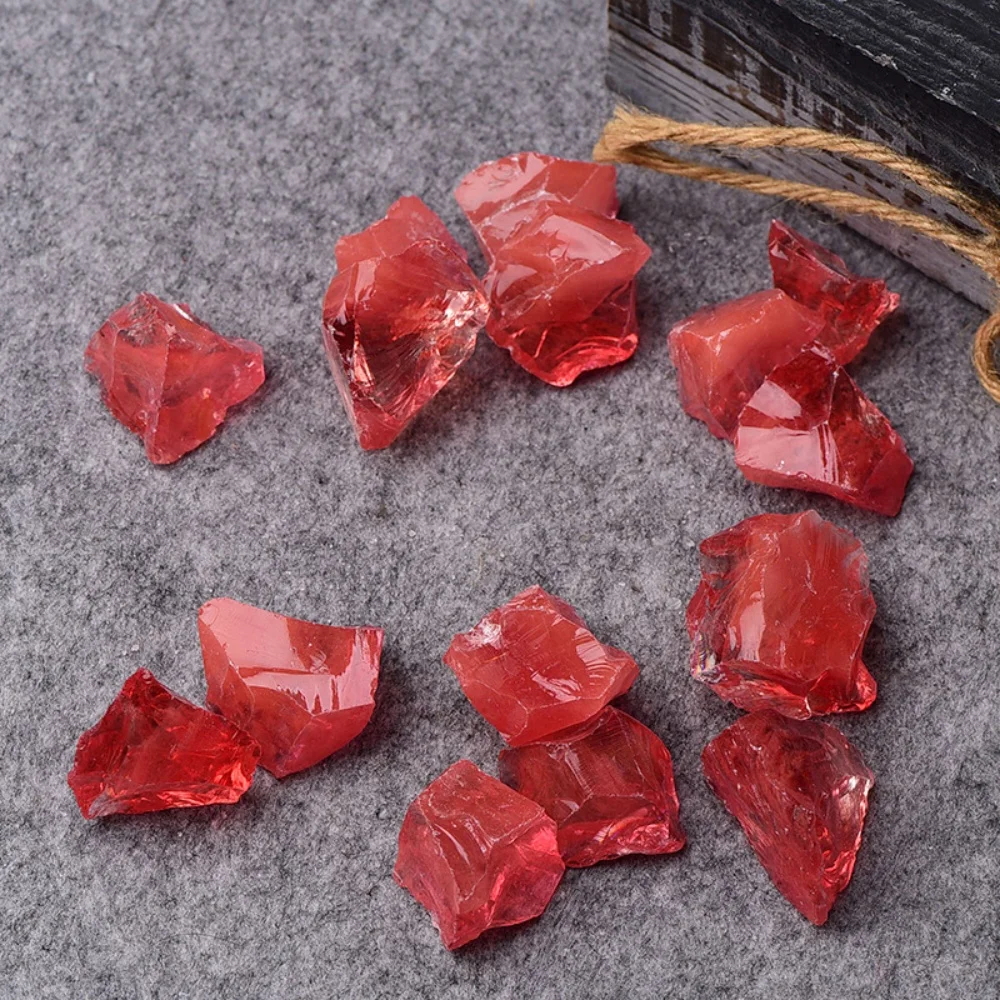 حجر عطر منتشر البطيخ الأحمر الصهر الكريستال الكوارتز ، الحصى الخام الخام ، الحلي اليدوية ، ديكور الحديقة #5