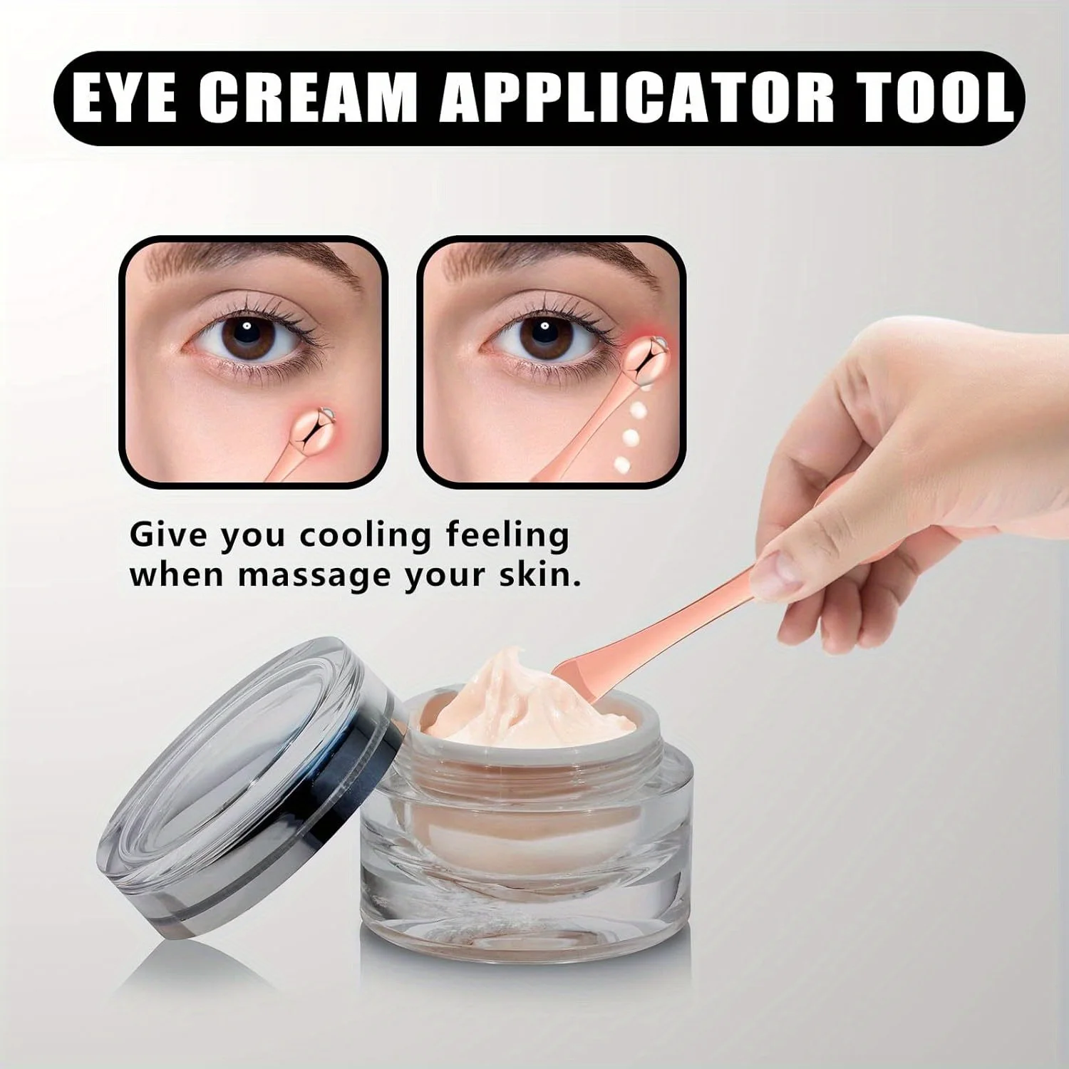 6-teiliges Augencreme-Applikator aus Metall, Augenroller, Massagegerät, Zauberstab, Gesichtsmassagegerät zur Reduzierung von Augen, Gesicht, Schwellungen, Hautpflege-Werkzeuge