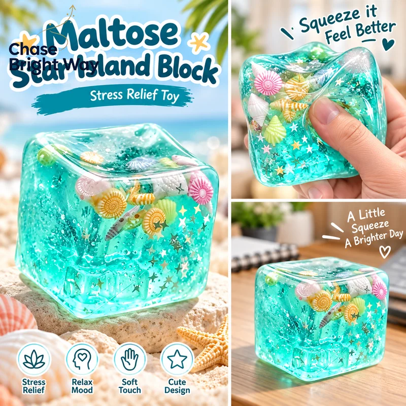 1Pcs Slow Rise Pinch For Kids And Adults Taba Stress Balls Cube Ocean Sensory Relax Gift For Office Decoration Ornament