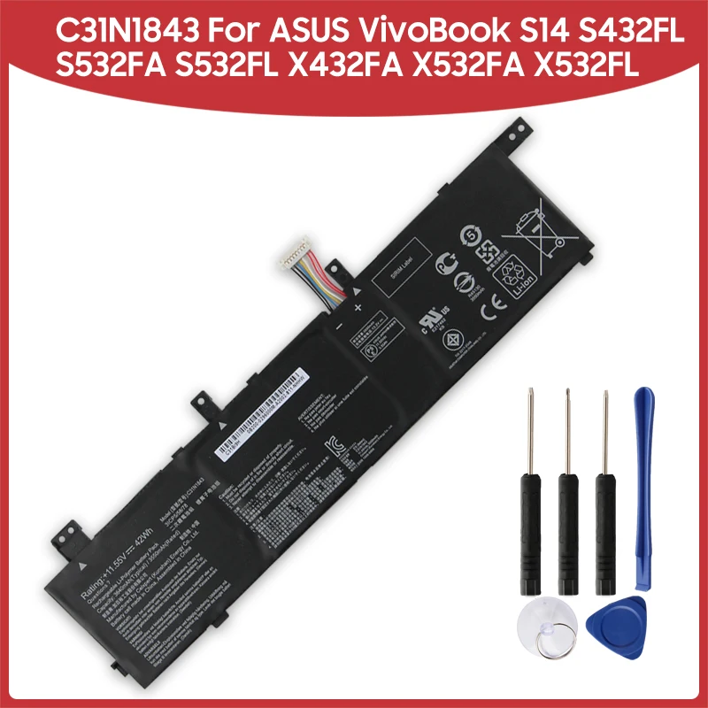 Premium Replacement Battery C31N1843 For ASUS VivoBook S14 S432 S432FL S432FA VivoBook S15 S532 S532FA S532FL X432FL 3640mAh