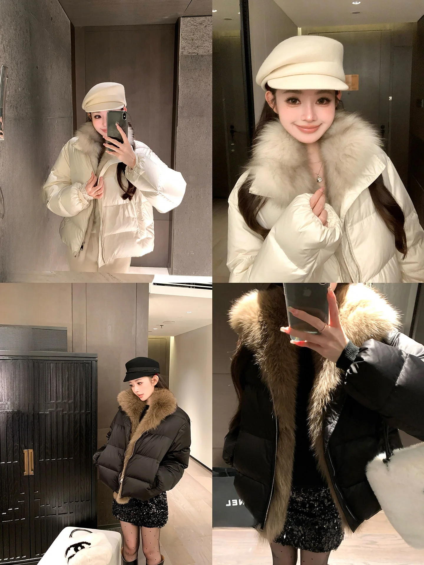 

Women's Long Sve down Jaet Coat White Du Feather Filling Loose Cardigan Sle Spring Warmth Faionable Mosaic Design