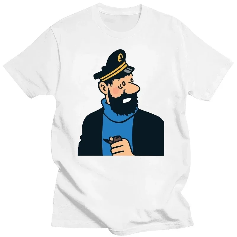 Классическая футболка Capitán Haddock DMN103 Camiseta de manga larga con capucha - Cuello redondo Sudadera Negro