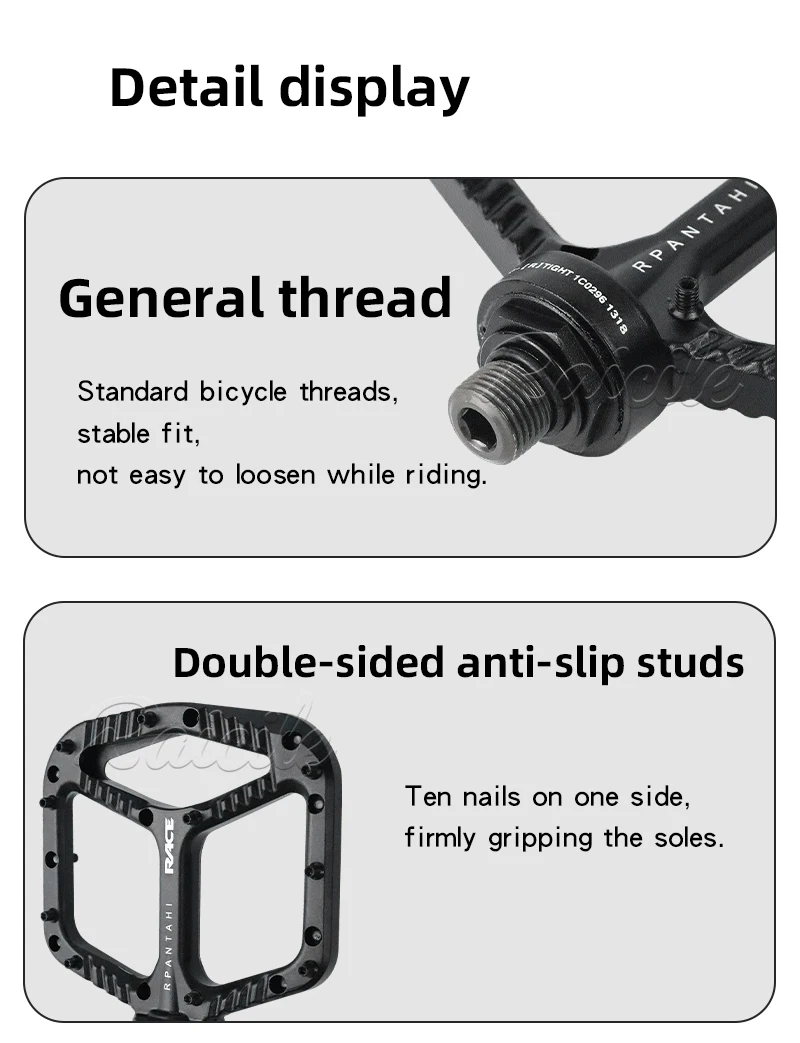 Rpantahi Mountainbike-Pedale: Ultraleichte Aluminiumlegierung, Speed Drop XC Offroad Anti-Rutsch-Pedale – Detail 5
