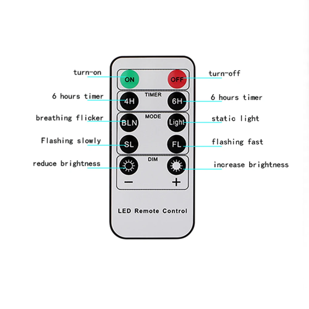 LED candles Remote Control  With 4 hours or 6 hours timed Flashing Remote Infrared Remote Control Led Candle With Remote Control